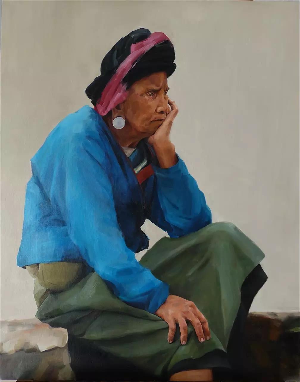 张鸿飞  少数民族老人NO.4  布面油画  100X80cm  2017年.jpg