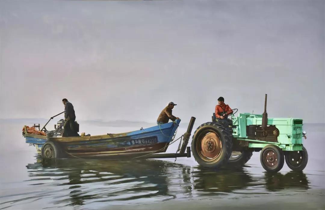 张行彦  海岛之晨  布面油画  220X140cm  2018年.jpg