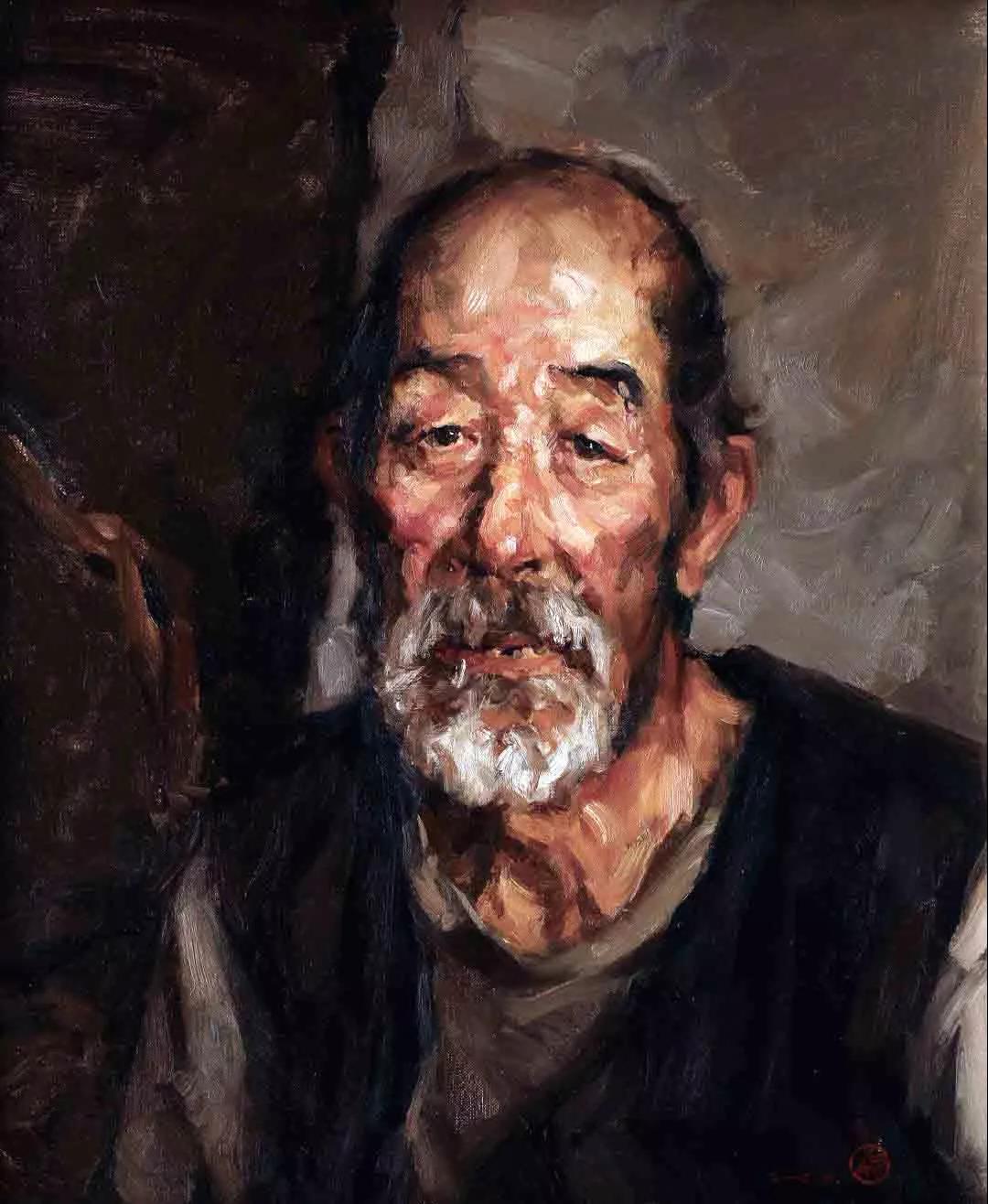 峨庄老人  布面油画  60X50cm  2010年.jpg