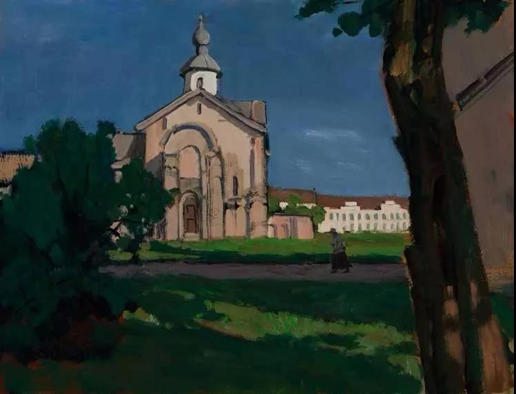 诺夫哥罗德的下午После обеда в Новгороде  布面油画 х.м  60cm×80cm 2018.jp