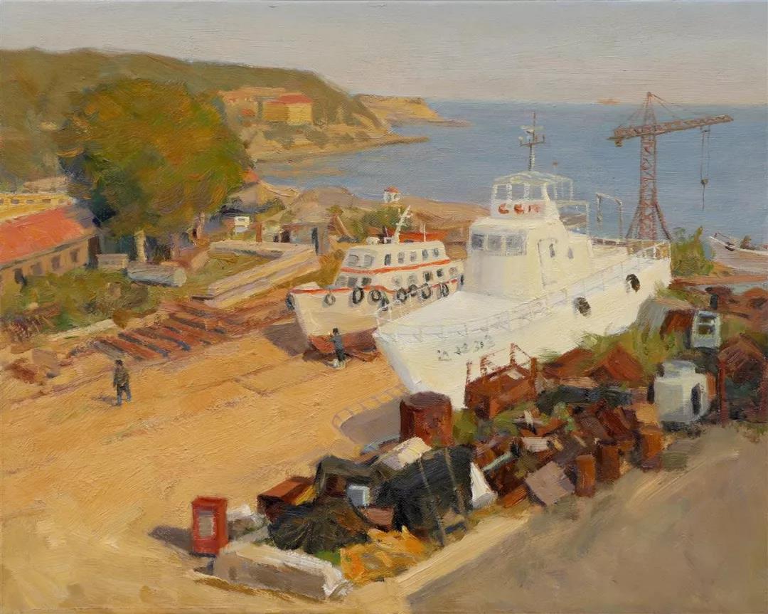露天修船厂  布面油画  40x50cm  2019年.jpg