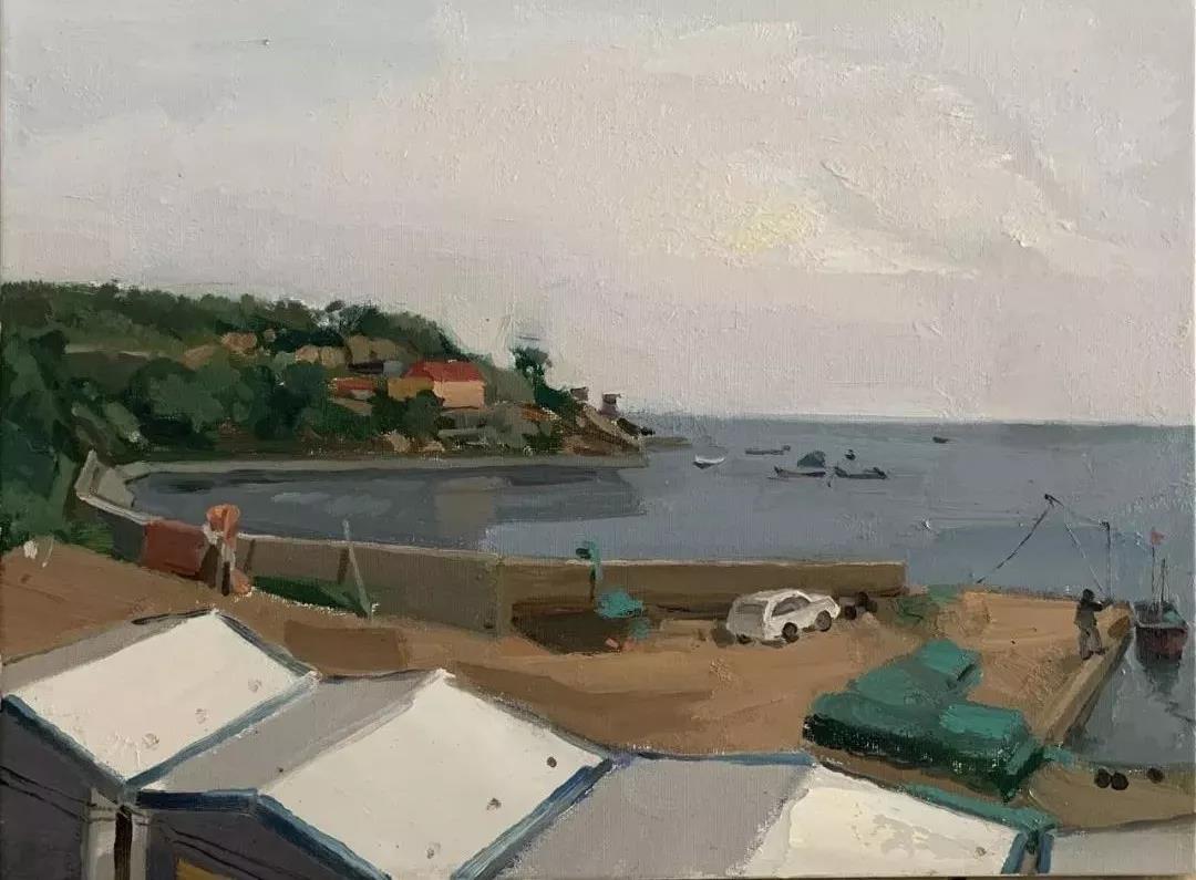 船厂码头1  布面油画  30x40cm  2019年.jpg