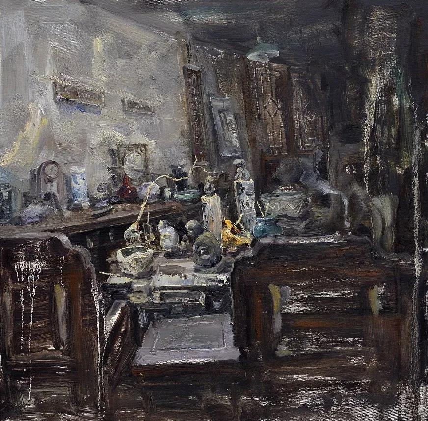 古玩店一角  布面油画  60X60cm  2018年.jpg