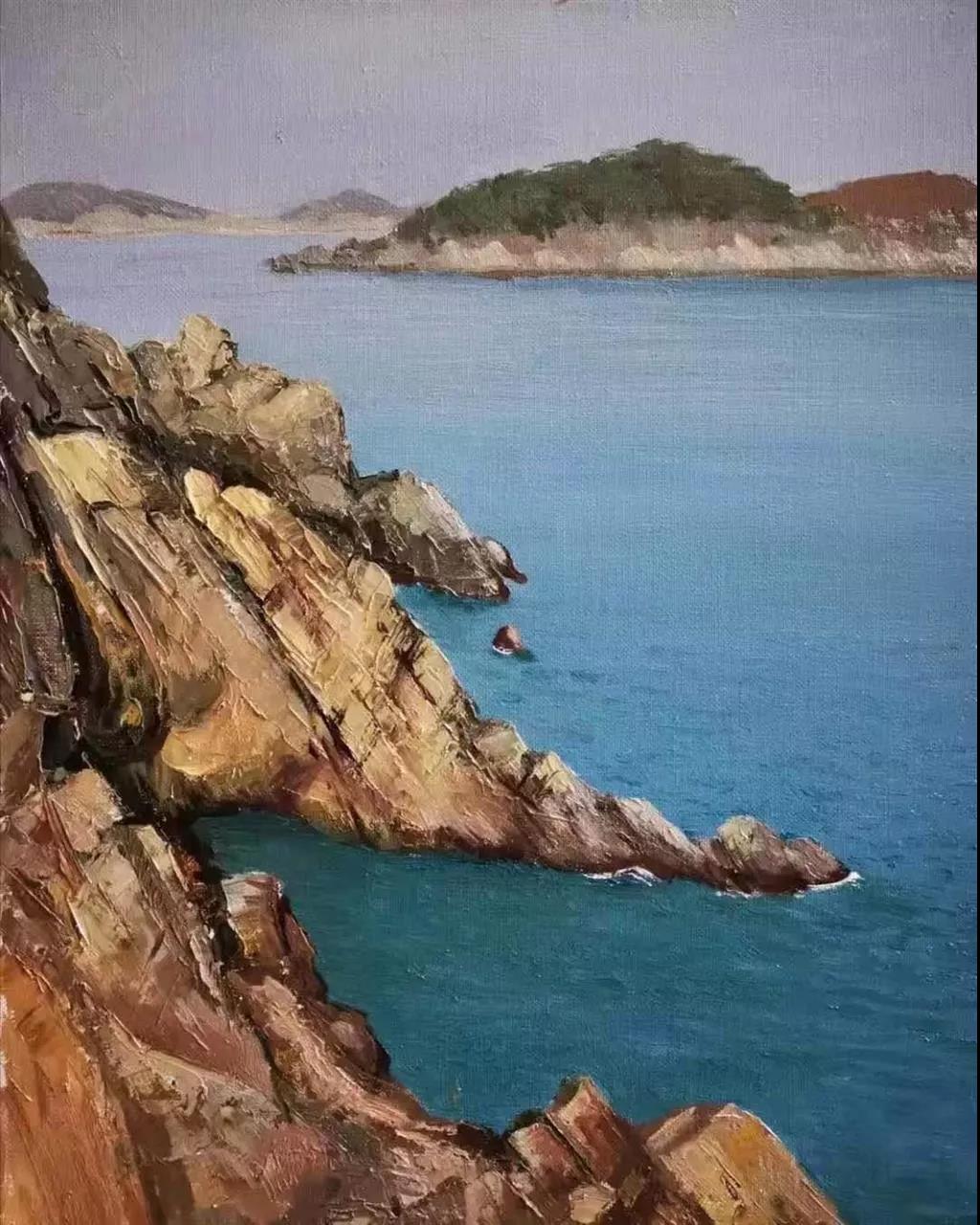 礁石  布面油画  30x40cm  2019年.jpg