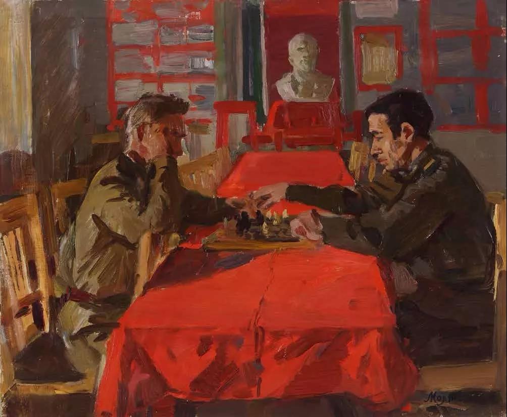 休闲时刻В свободное время  布面油画  к.м 45cm×54.5cm 1962.jpg