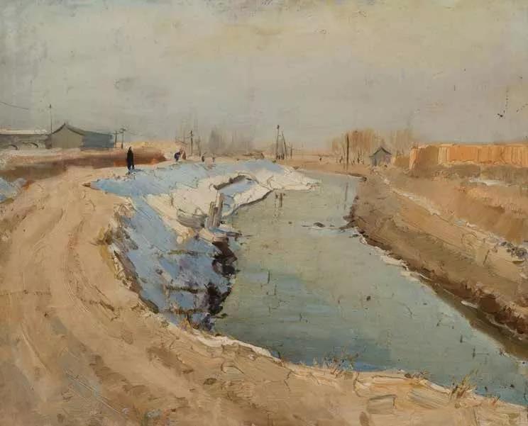 雪景Снежный пейзаж  布面油画 х.м  36cm×45cm  1950.jpg