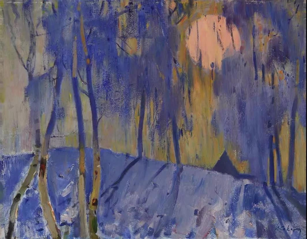 寒冷的天 Морозный день  布面油画 х.м 72cm×92cm 1990.jpg