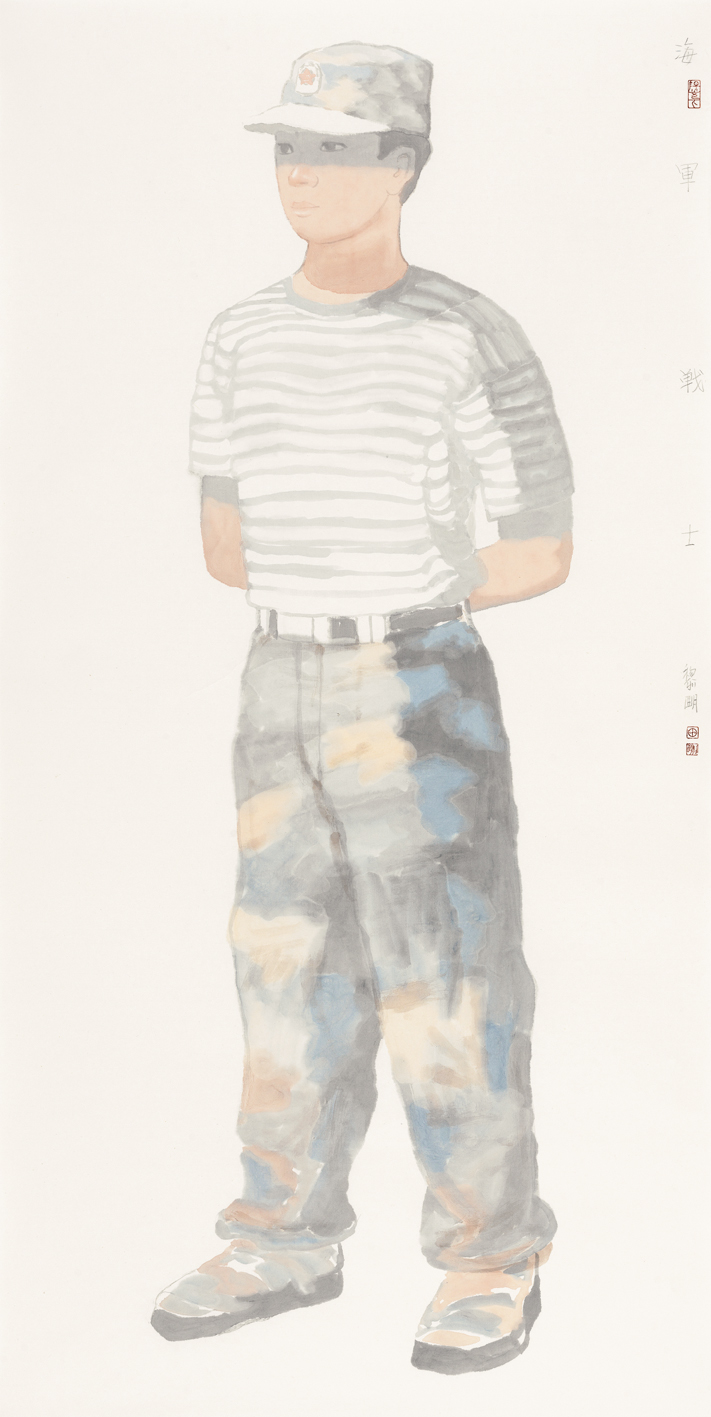 田黎明《海军战士》139.8cm×69.cm 2015年.jpg