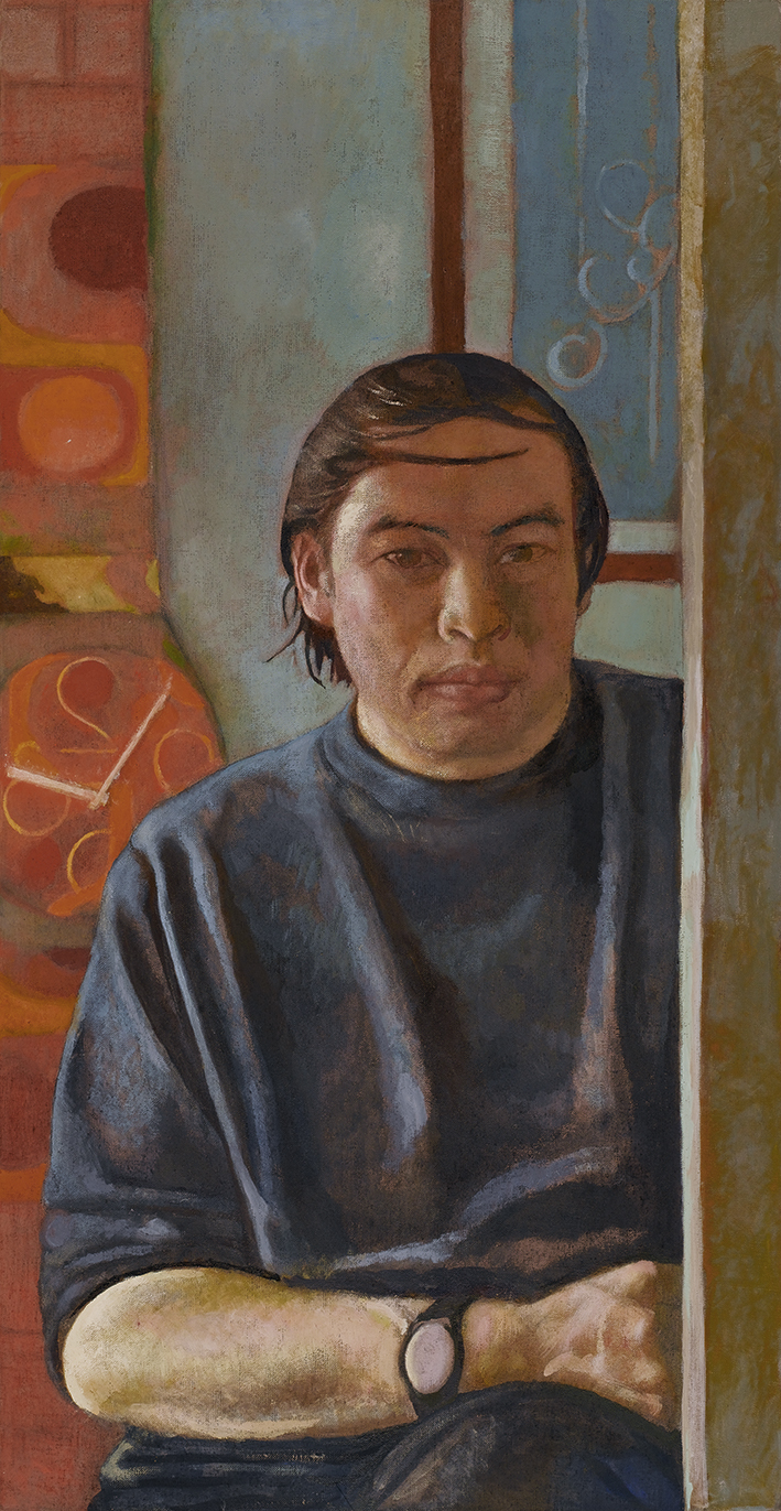 18钟表前的人-布面油画-90cm×46cm-2009.jpg