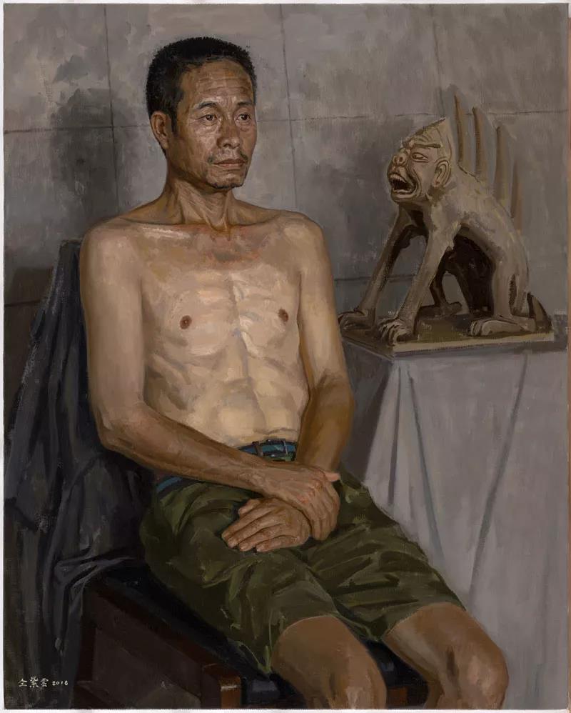 紧张  布面油画  100X80cm  2016年.jpg