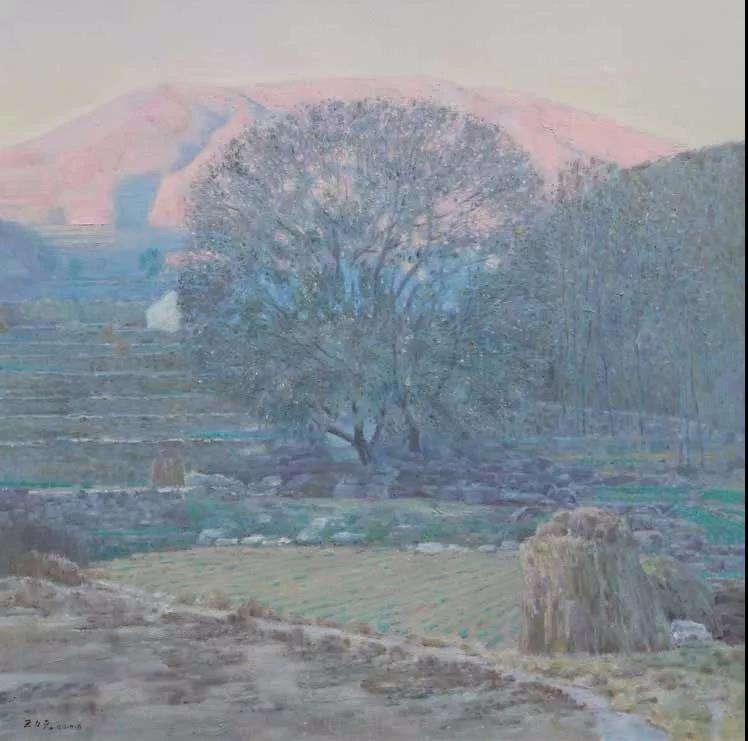 百花峪的早晨Утро в Байхуаюе  布面油画 х.м  120cm×120cm  2010.jpg