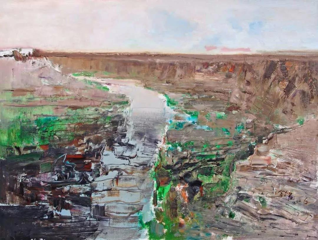 宁静的河床Спокойное русло 布面油画х.м 60×80cm  2006.jpg