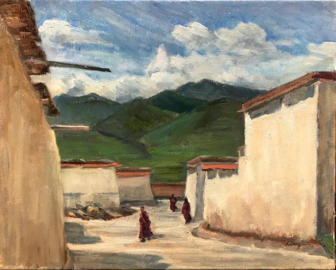 阿木去乎寺（二）  布面油画  40x50cm  2020年.jpg