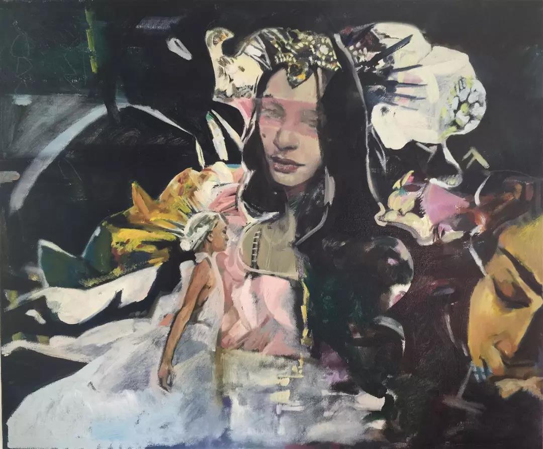 吴九沫  Here I am2  布面油画  50X60cm  2018年.jpg
