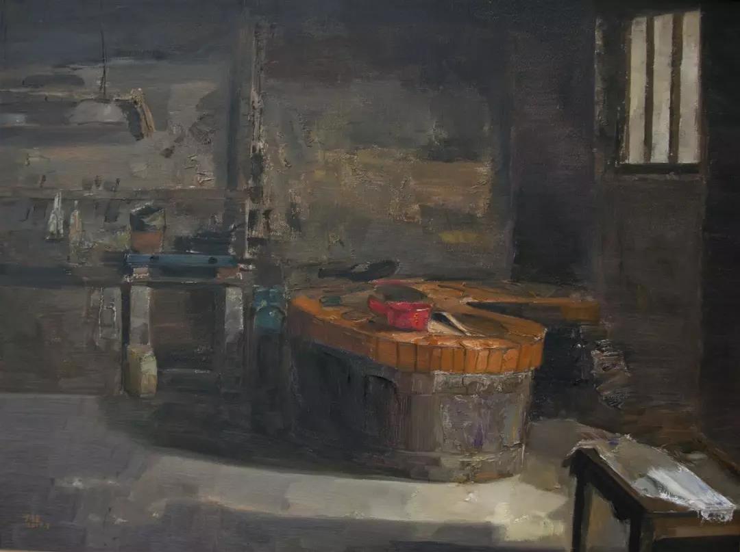 丁超  红瓷砖  布面油画  50X60cm  2017年.jpg
