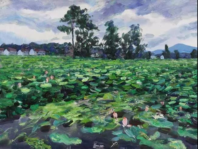 广昌瑶西村莲乡деревня лотоса— деревня Яоси в уезде Гуанчан  布面油画 х.