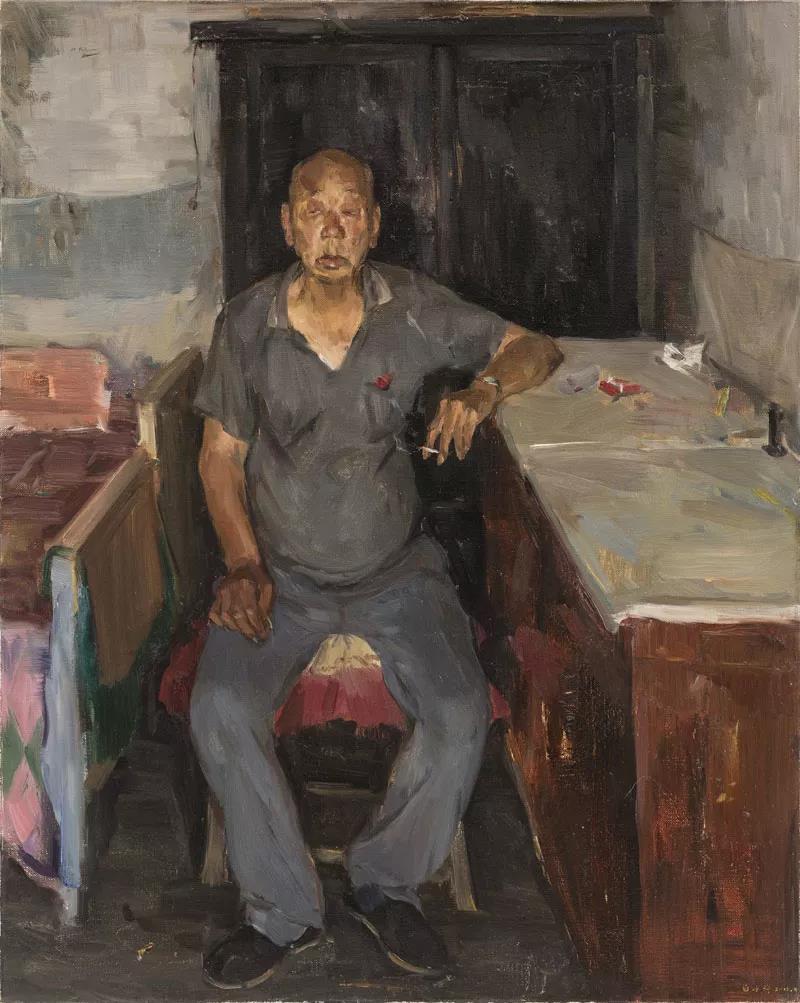碛口老汉  布面油画  100X80cm  2016年.jpg