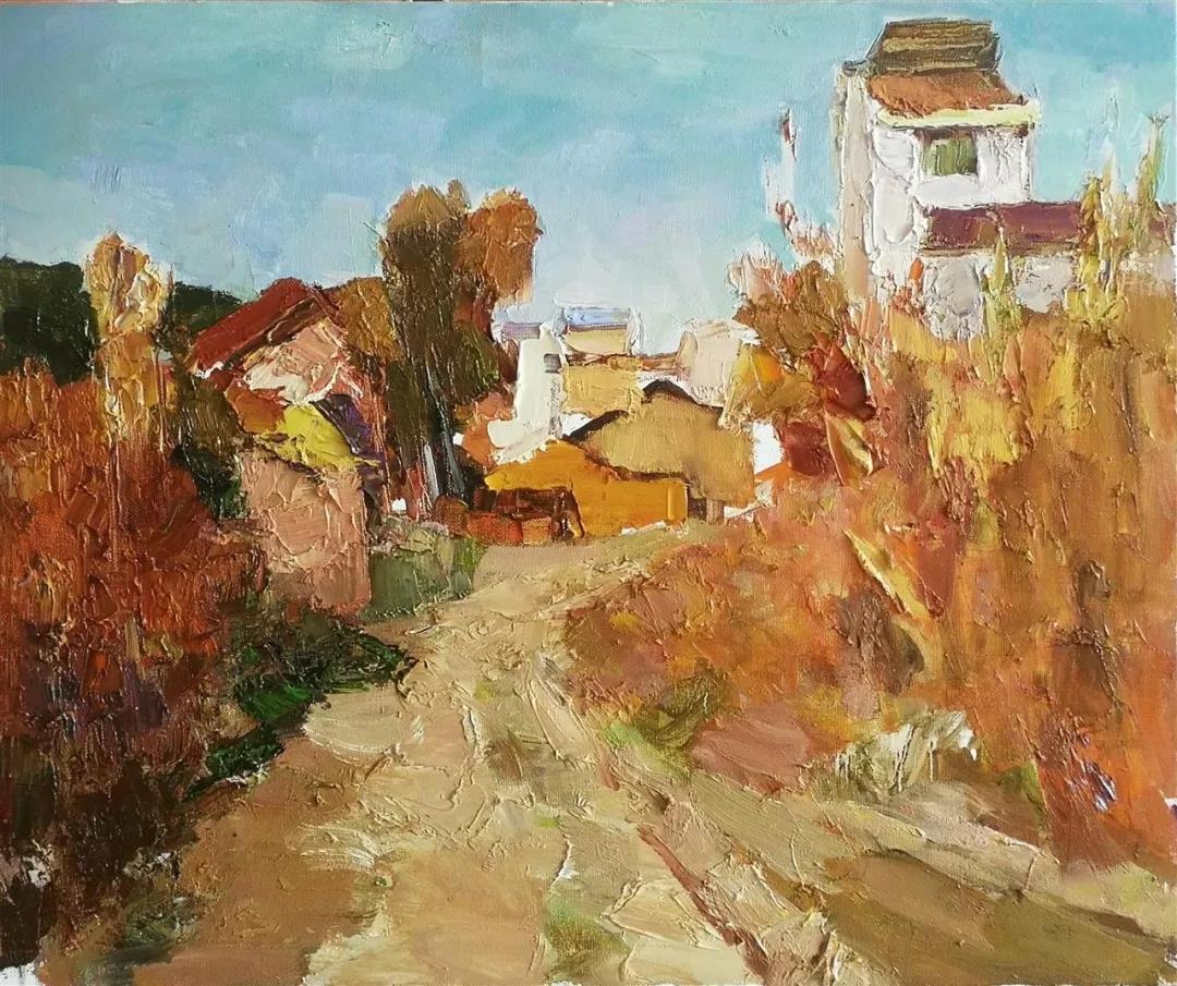 古镇后园 布面油画 50×60cm 2019年.jpg