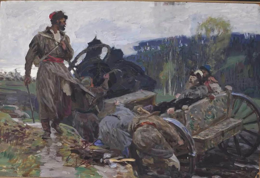 相逢Встреча 纸板油画 к.м 33.5cmx50cm 1958.jpg