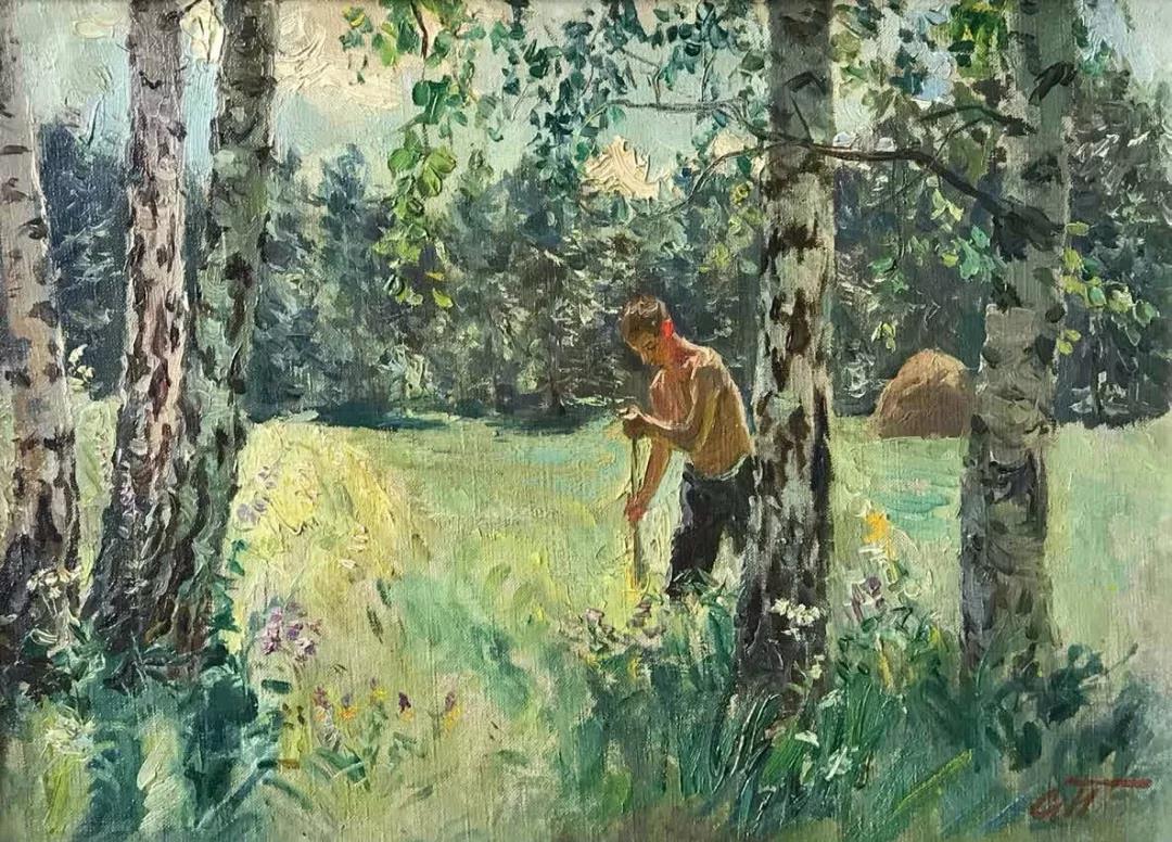 正午 Зима 布面油画 х.м  31cmx41.5cm 1946.jpg