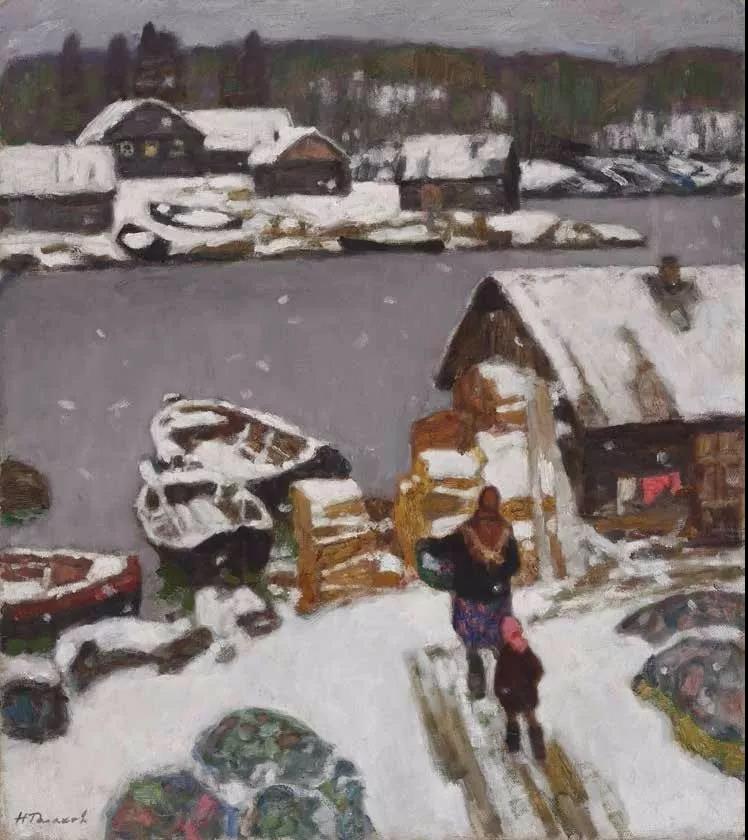 温暖的冬天Тёплая зима 布面油画 х.м 49.5cm×44cm 1992.jpg