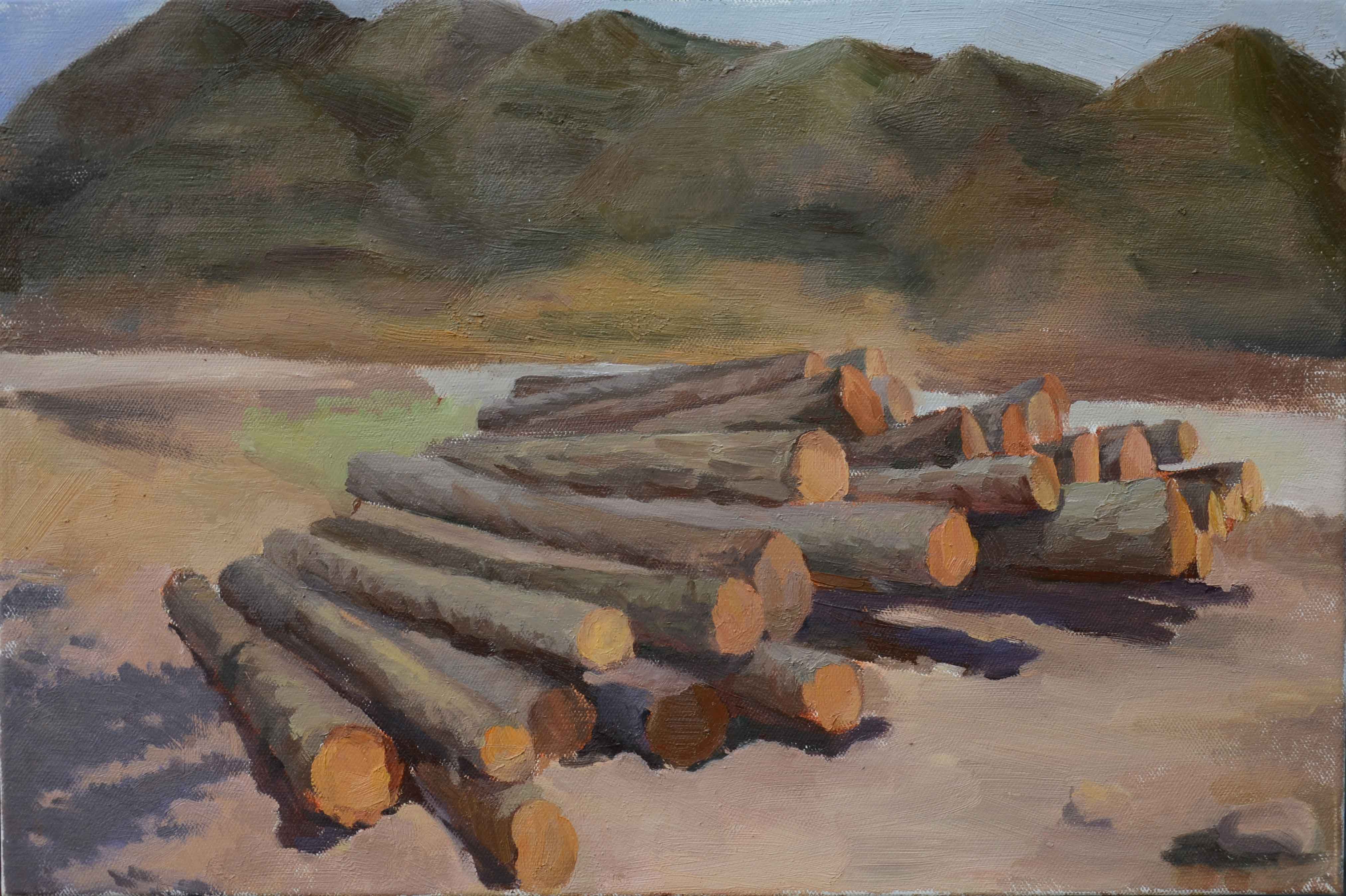 黄林宇（锯木场）40·60cm2016年，布面油画.jpg