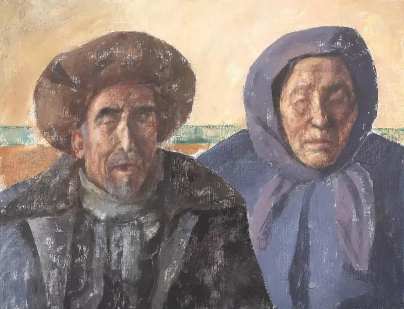 塬上男女  布面油画  70X90cm  2017年.jpg