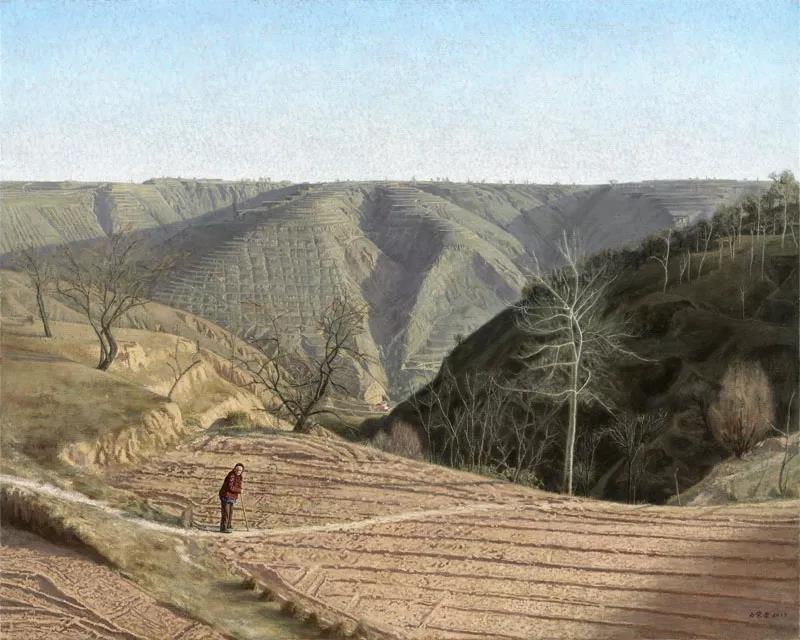 黄土高原&bull;母亲  布面油画  80X100cm  2017年.jpg