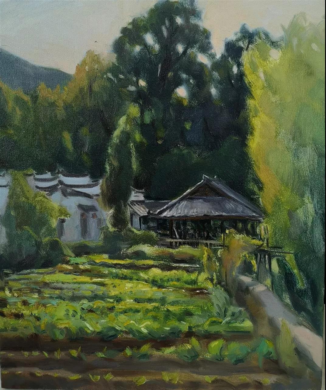 庭院深深 布面油画 50×60cm 2019年.jpg