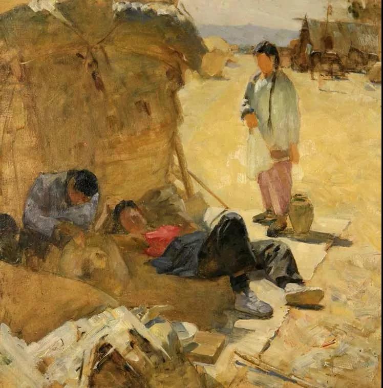 场院（创作稿）Гумно (этюд) 布面油画X.M 69X67cm 1956年.jpg