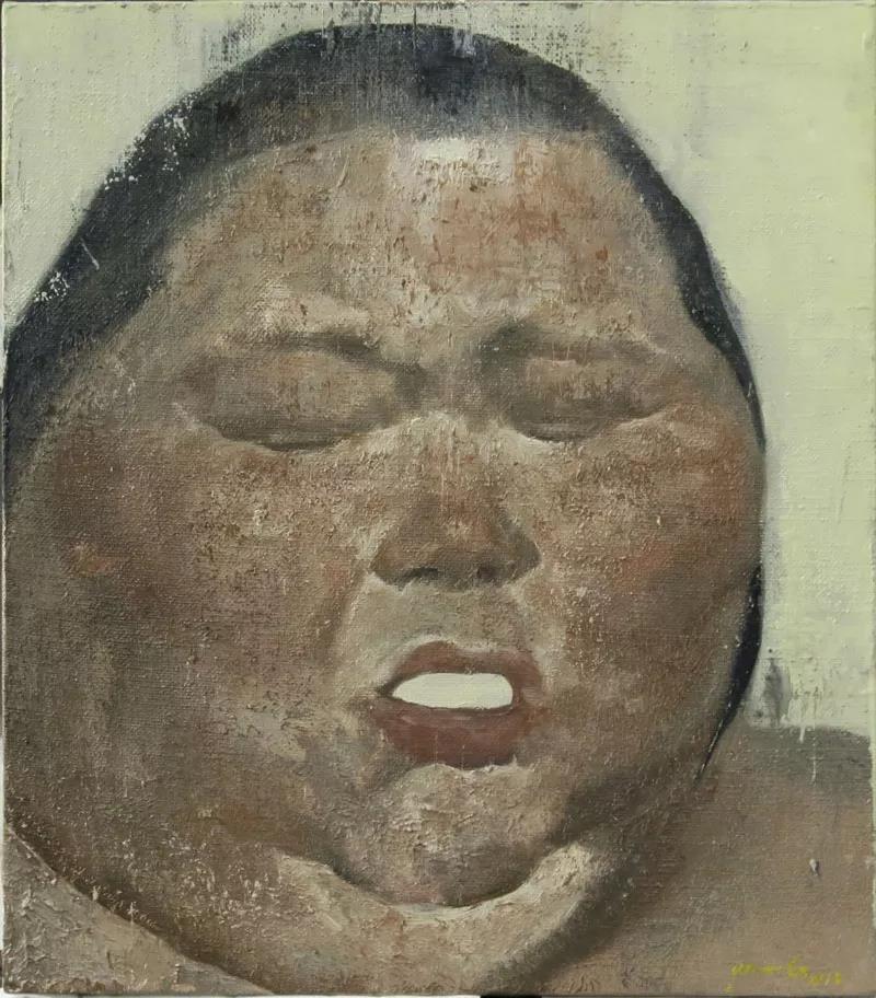 悲与喜1  布面油画  40X35cm  2018年.jpg