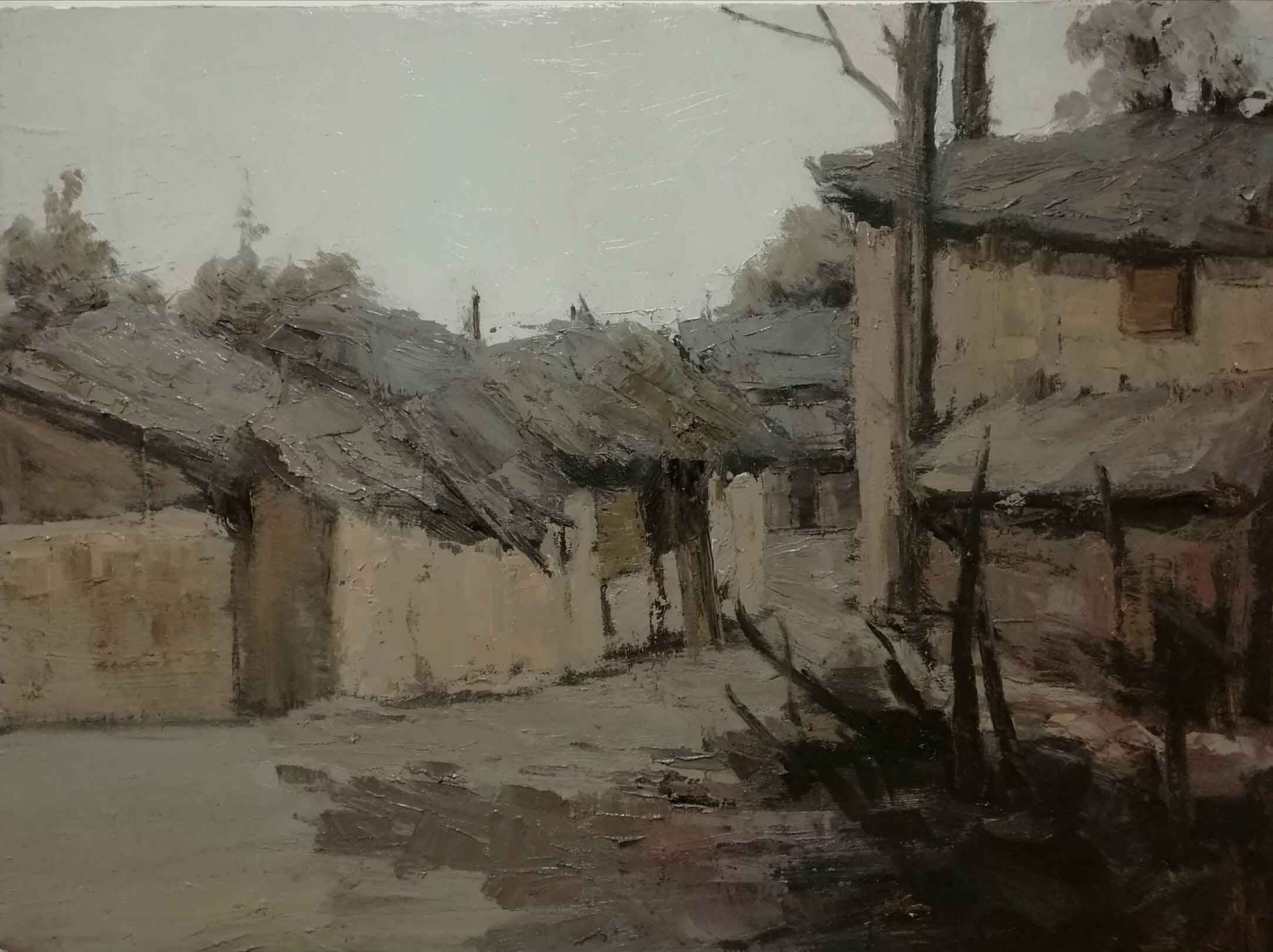 《八路军住过的石板房》，60＊80cm，布面油画，2016.jpg