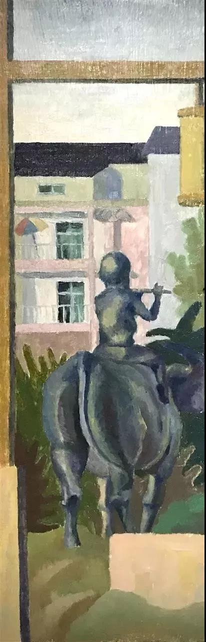 小牛 布面油画 33×11cm 2019年.jpg