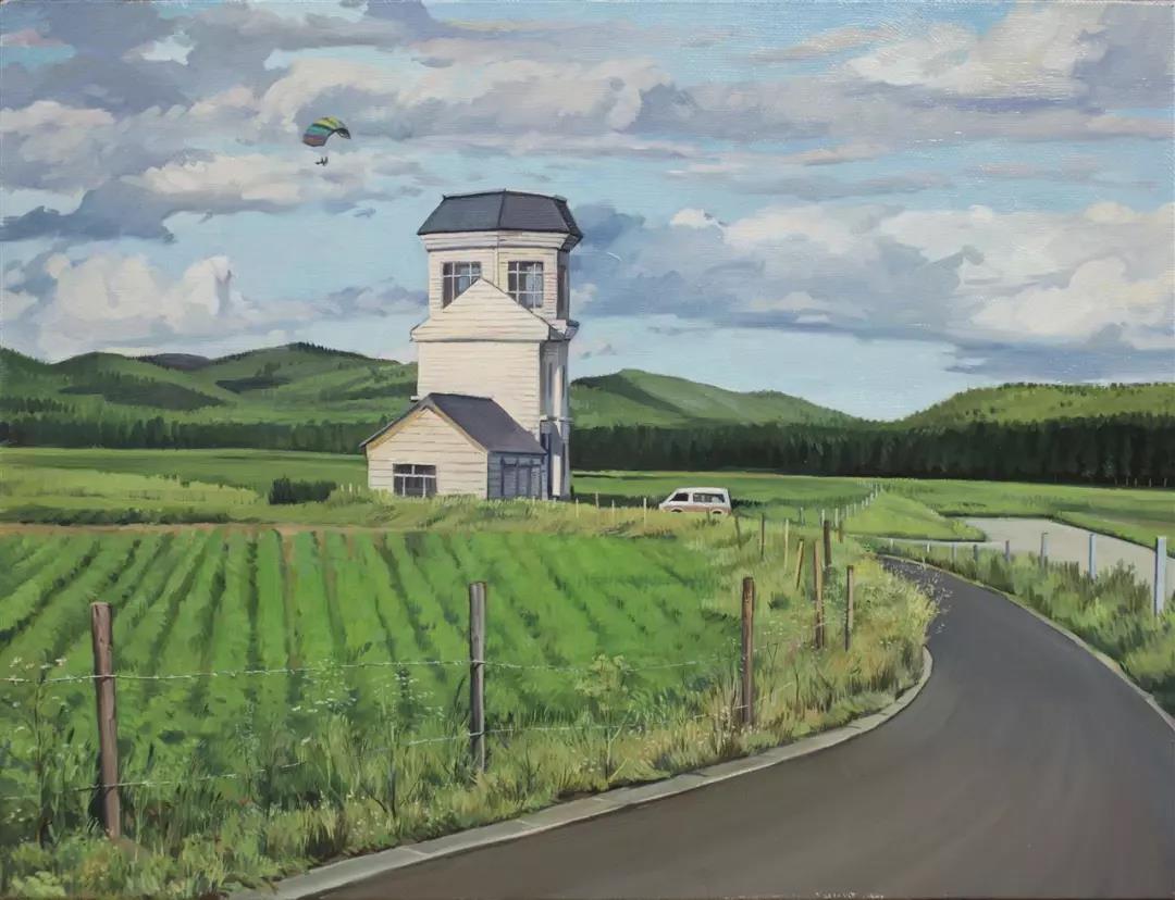 夏日机场  布面油画  50X65cm  2018年.jpg