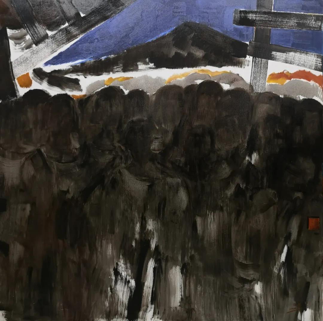 谢麟  圣地▪白裤瑶的歌场  布面油画  200x200cm  2020年.jpg