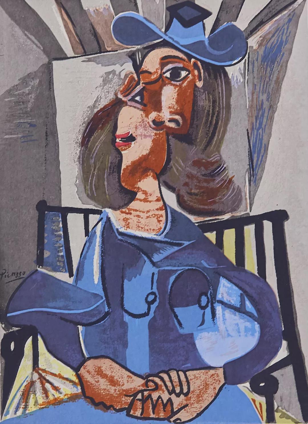 椅上的戴帽女人 25.5cm x 18.5cm 1952年.jpg