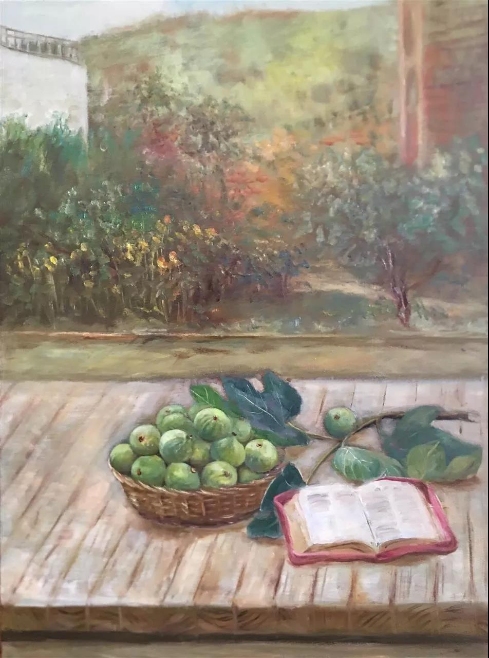 圣经与无花果  布面油画  80x60cm  2019年.jpg