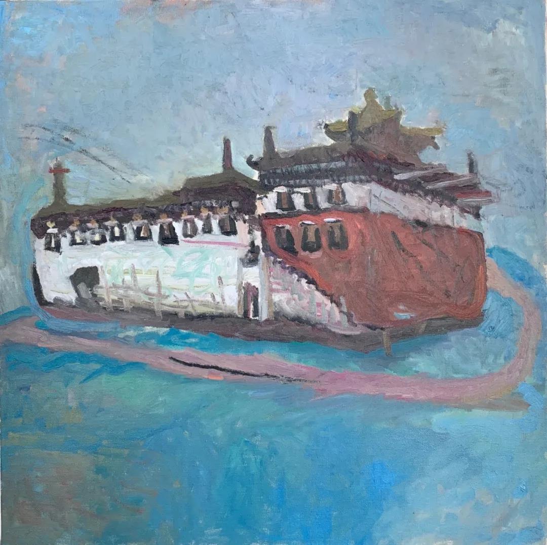 和父母的一天  布面油画  90x90cm  2020年.jpg
