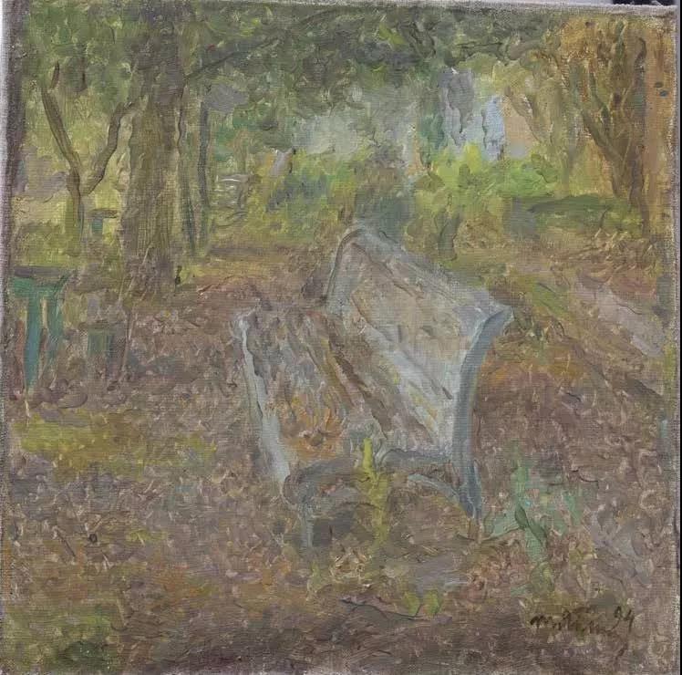 花园里Молодая девушка 布面油画 х.м  40cmx40cm 1994.jpg